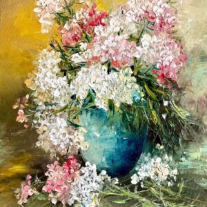 Natura statica cu flori de gradina